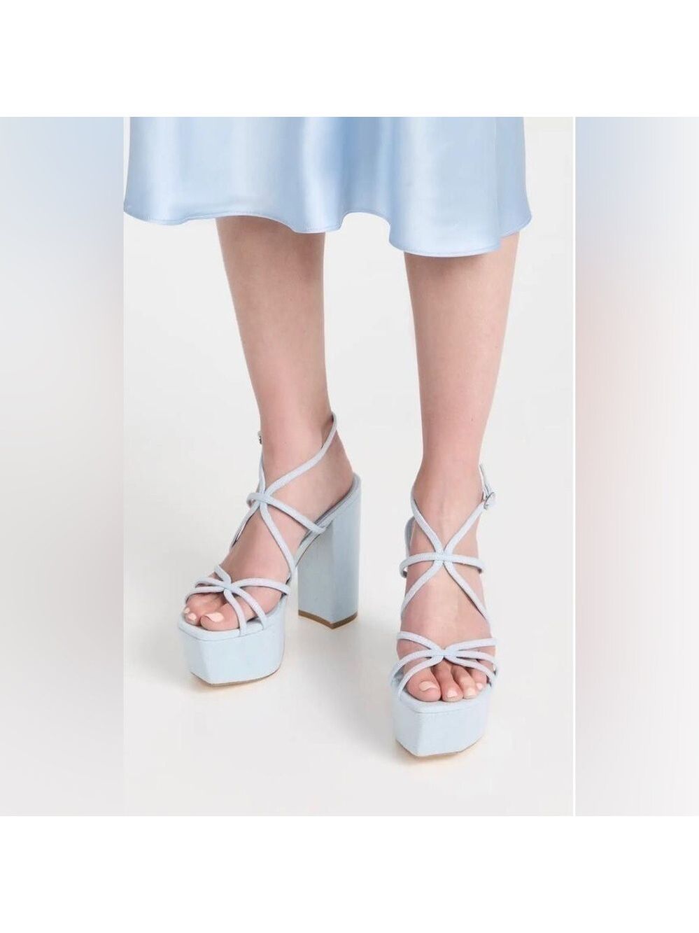 NIB Stuart Weitzman Barely There High Heel Square High Heel Sandals